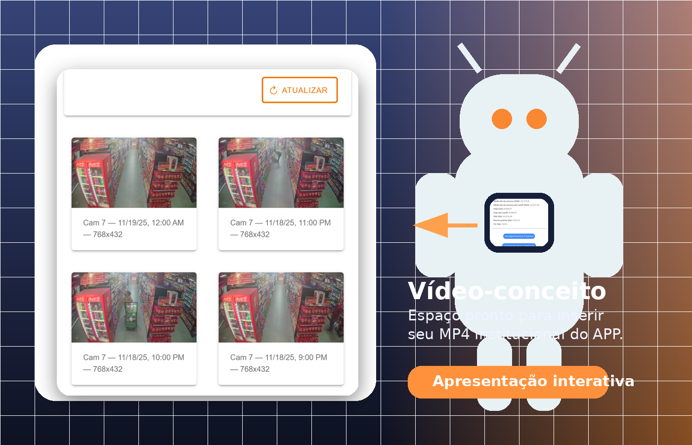 Poster conceitual de apresentação do Shoppertech por androide